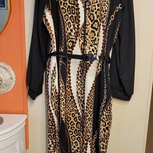 Ashley Stewart Gold Chain & Leopard Print Romper